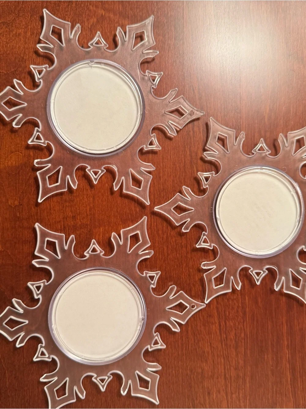 Clear Snowflake photo ornaments set of 3
